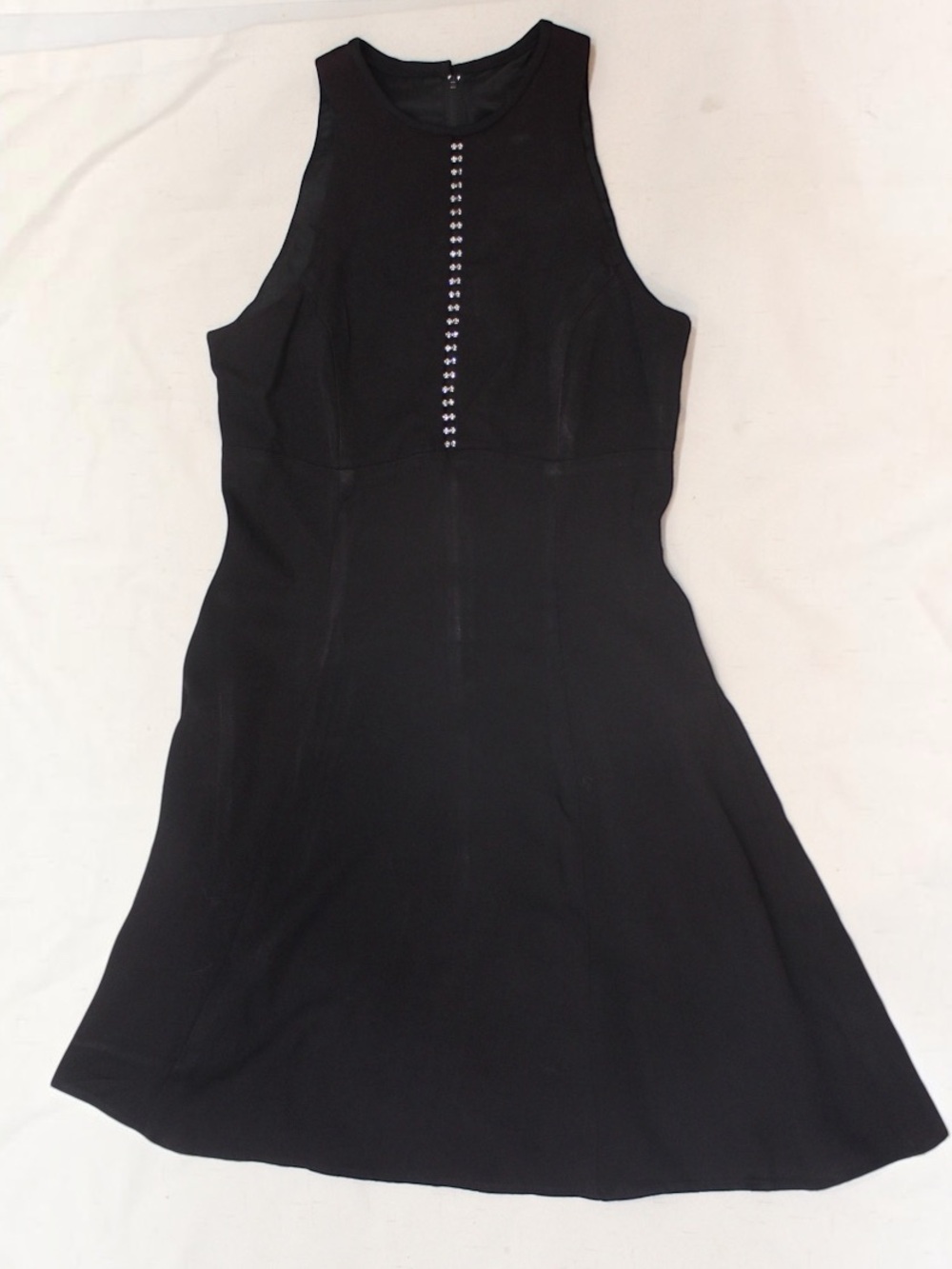 Vintage 1990s Jessica McClintock Gunne Sax Black Rhinestone Dress 5/6